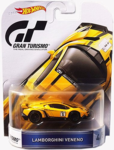 HOT WHEELS RETRO ENTERTAINMENT 2016 LAMBORGHINI VENENO YELLOW GRAN TURISMO 4/5