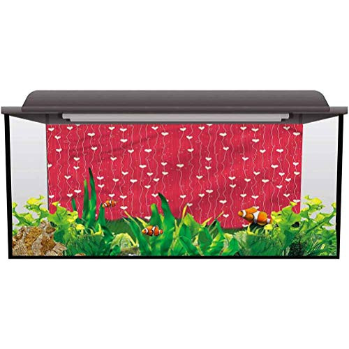 ScottDecor Aquarium Wallpaper Background HeartsHand-Drawn Vertical Lines 3D Double-Sided Adhesive Wallpaper L36 X H16 Inch