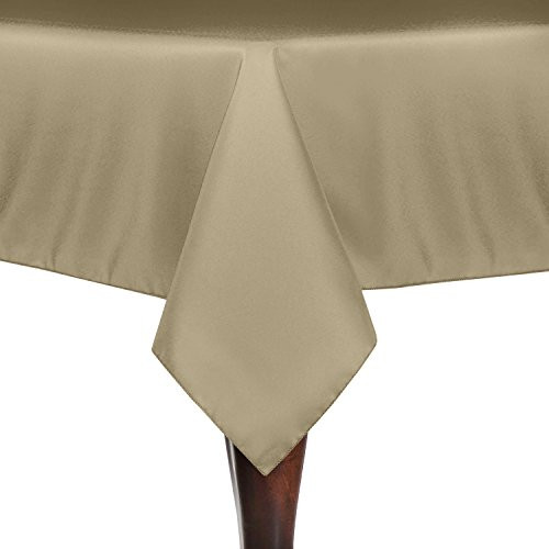 Ultimate Textile 60 x 90-Inch Rectangular Polyester Linen Tablecloth Camel Light Brown