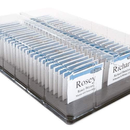 Name Badge Productions - Badge Display Tray with Clear Cover - Holds 50 Badges - Compatible with Badges 4.25 x 3.875 and Smaller