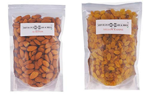 Almonds and Yellow Kishmish - 250g Each