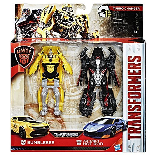 Transformers The Last Knight Autobots Unite - Bumblebee & Autobot Hot Rod 1-Step Turbo Changer