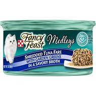 Fancy Feast Medleys Shredded Tuna Fare with Garden Greens in a Savory Broth 3-oz case of 24