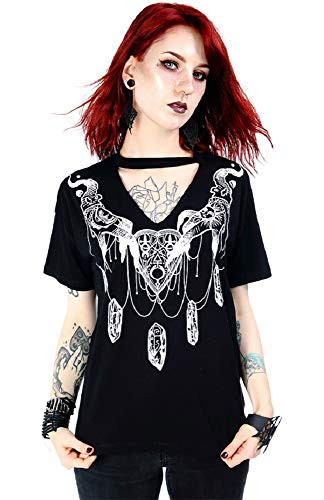 Restyle Witchcraft Haunted Choker Top - Black -L-