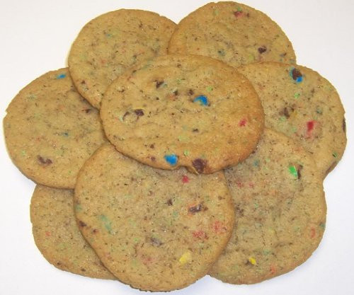 Scotts Cakes M  and  M Candy Cookies in a 1 Pound Plastic Deli Container