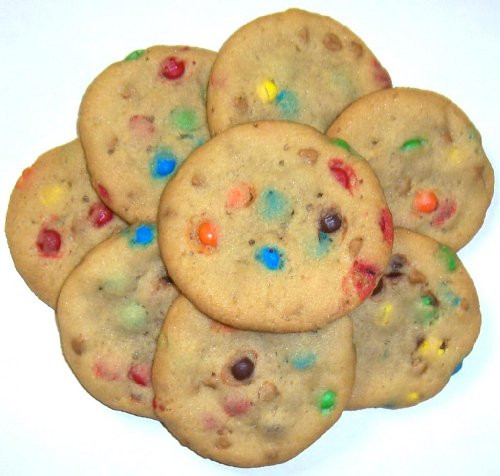 Scotts Cakes M and M and Mini Peanut Butter Chip Cookies in a 1 Pound Plastic Deli Container