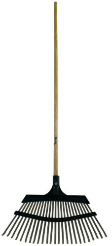 Flexrake 9W Lawn Rake 20-Inch Metal/Poly Head with 48-Inch Wood Handle