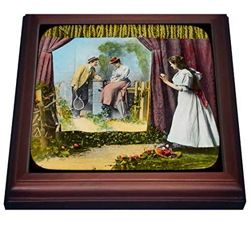 3dRose Magic Lantern Slide THE CURTAIN 1890 VICTORIAN WOMAN TENNIS - Trivets -trv_334968_1- 3dRose Magic Lantern Slide THE CURTAIN 1890 VICTORIAN WOMAN TENNIS - Trivets -trv_334968_1-