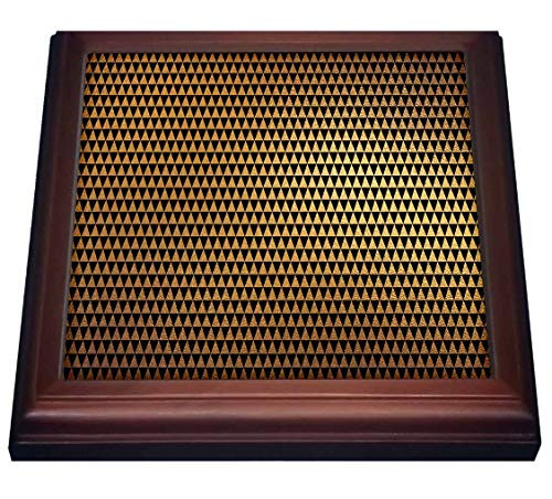 3dRose Art Deco Black and Image Of Gold Triangle Pattern - Trivets -trv_326627_1-