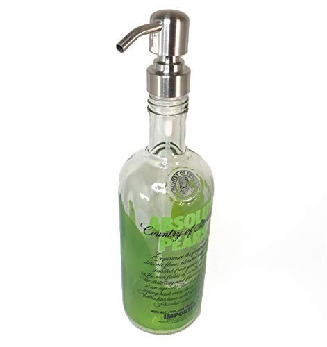 Dispenser for Soap Altered Absolut Pears Glass Bottle 750 ml