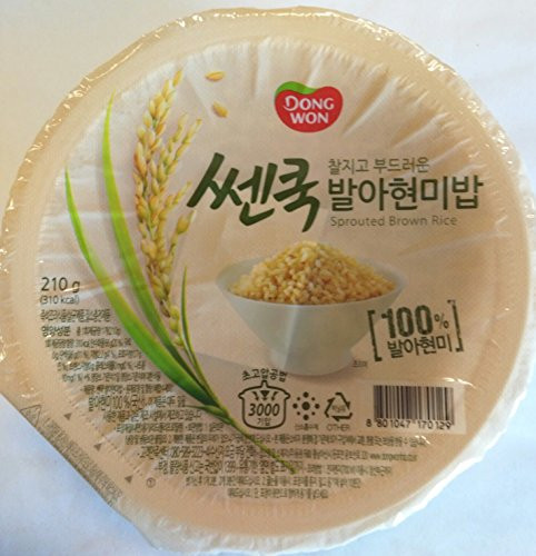 3 Packs Premium Cooked Budding Sprouted Brown Rice 7.4-Ounce Containers by Dongwon