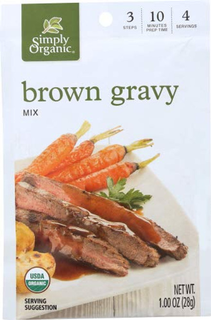 Simply Organic Brown Gravy Seasoning Mix Certified Organic 1-Ounce Packets -Pack of 12-