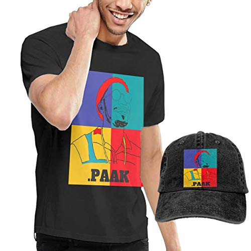 ANNAA NAME Mens Black Short Sleeve Shirts Anderson-Paak Casual T Shirt  Plus Baseball Cap
