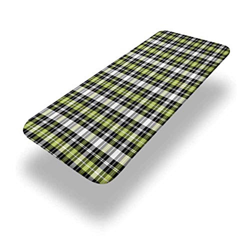 6ft Abstract Elastic Edge Fitted Table CoverSquare Shaped Horizontal and Vertical Lines Geometric Style Art Print Fitted Rectangular Polyester Table Clothfor Outdoor Travel/Holiday/Party