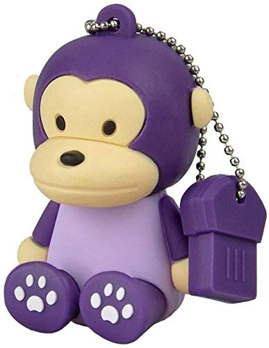 Purple Pendrive 32GB U Disk Monkey Animal USB Flash Drive Memory Thumb Disk