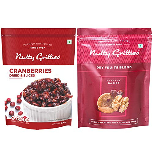 Dry Fruits Blend and US Dried Cranberries Combo-200 GMS Each-