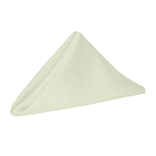 Ultimate Textile -1 Dozen- Reversible Shantung Satin - Majestic 20 x 20-Inch Cloth Dinner Napkins Ivory Cream