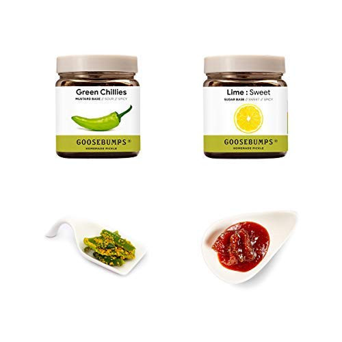 Homemade Lime  and  Chilli Pickles Lime Sweet and Green Chillies Achar -250g Pack of 2- 500g