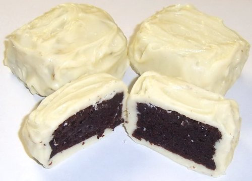 Scotts Cakes White Chocolate Covered Brownie Bites in a 1 Pound Plastic Deli Container