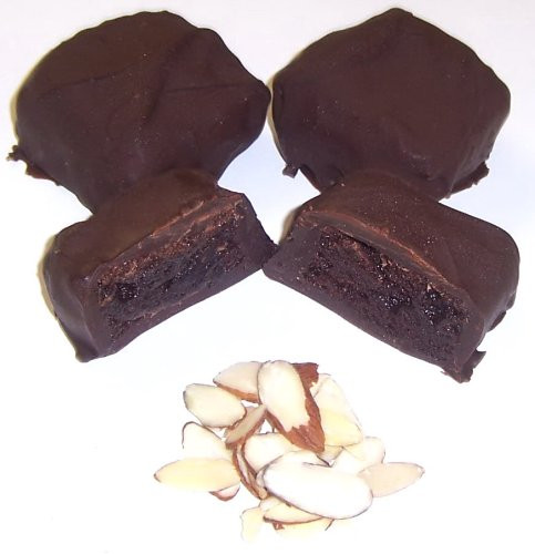 Scotts Cakes Dark Chocolate Covered Brownie Bites with Almonds in a 1 Pound Plastic Deli Container