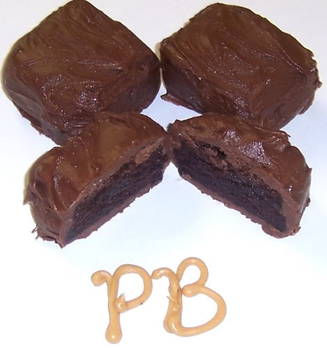 Scotts Cakes Milk Chocolate Covered Peanut Butter Brownie Bites in a 1 Pound Plastic Deli Container
