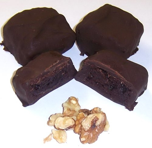 Scotts Cakes Dark Chocolate Covered Brownie Bites with Walnuts in a 1 Pound Plastic Deli Container