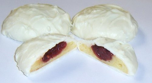 Scotts Cakes White Chocolate Covered Cherry Butter Cookies in a 1 Pound Plastic Deli Container