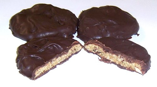 Scotts Cakes Dark Chocolate Covered Pecan Cookies in a 1 Pound Plastic Deli Container
