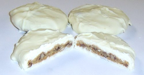 Scotts Cakes White Chocolate Covered Pecan Cookies in a 1 Pound Plastic Deli Container