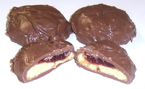 Scotts Cakes Milk Chocolate Covered Raspberry Butter Cookies in a 1 Pound Plastic Deli Container
