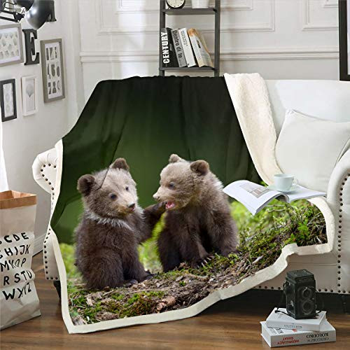 Erosebridal Nursery Bear Sherpa Blanket Throw 50 inchx60 inch Double Baby Bears Blanket Throw Cub in The Trees Fleece Blanket for Kids Boys Girls Teen Wild Animal Nature Fuzzy Blanket Brown Child Room Decor Erosebridal Nursery Bear Sherpa Blanket Throw 50 inchx60 inch Double Baby Bears Blanket Throw Cub in The Trees Fleece Blanket for Kids Boys Girls Teen Wild Animal Nature Fuzzy Blanket Brown Child Room Decor