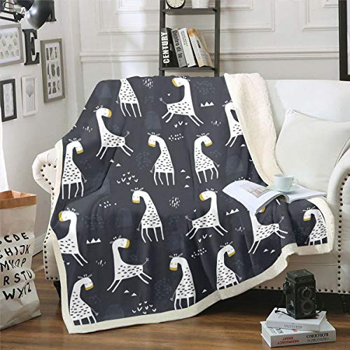 Erosebridal Giraffe Fleece Blanket for Kids Boys Girls Children Cute Animal Geometric Triangle Cartoon Style Black White Plush Bed Blanket Sherpa Blanket for Bed Sofa and Couch Throw Throw Size Erosebridal Giraffe Fleece Blanket for Kids Boys Girls Children Cute Animal Geometric Triangle Cartoon Style Black White Plush Bed Blanket Sherpa Blanket for Bed Sofa and Couch Throw Throw Size