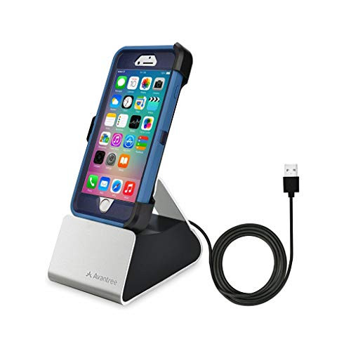 Avantree Charger Stand with Apple Mfi Lightning Cable, USB Sync & Charger Dock Docking Station Cradle Compatible with iPhone X, iPhone 8, 7, 7 Plus, 6 [2 Year Warranty]