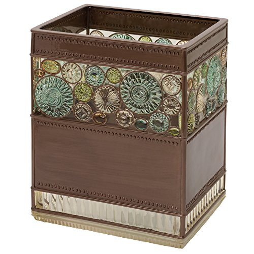 Zenna Home, India Ink Boddington Waste Basket, Bronze with Translucent Colors
