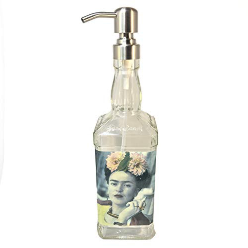 Frida Kahlo Glass Dispenser for Soap Altered Jack Bottle 750 ML