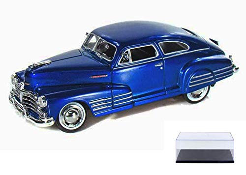 Diecast Car  and  Display Case Package - 1948 Chevrolet Aerosedan Fleetline Blue - Showcasts 73266 - 1/24 Scale Diecast Model Toy Car w/Display Case