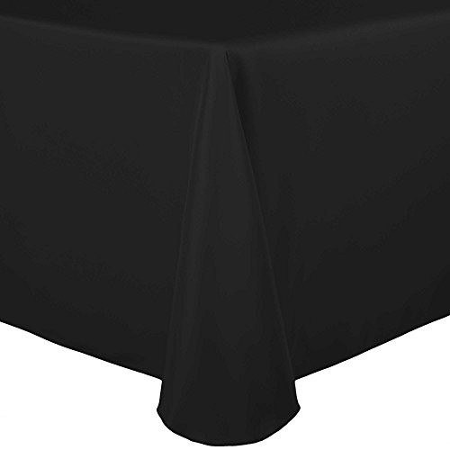 Ultimate Textile 70 x 104-Inch Oval Polyester Linen Tablecloth Black