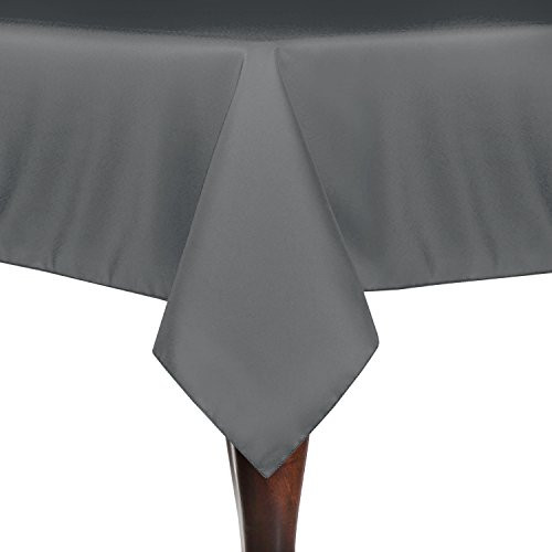 Ultimate Textile 60 x 108-Inch Rectangular Polyester Linen Tablecloth Charcoal Grey