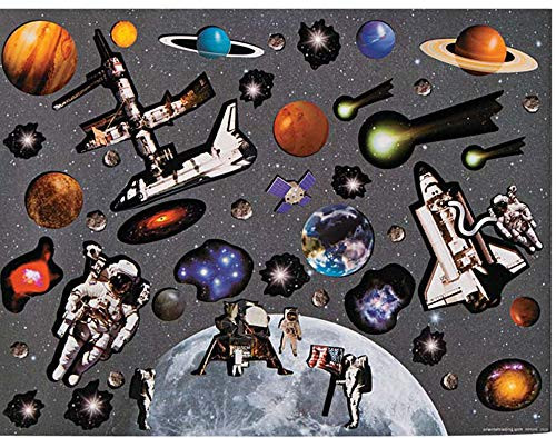 12 Design Your Own Moon  and  Space Sticker Scenes for Kids - Outer Space Crafts
