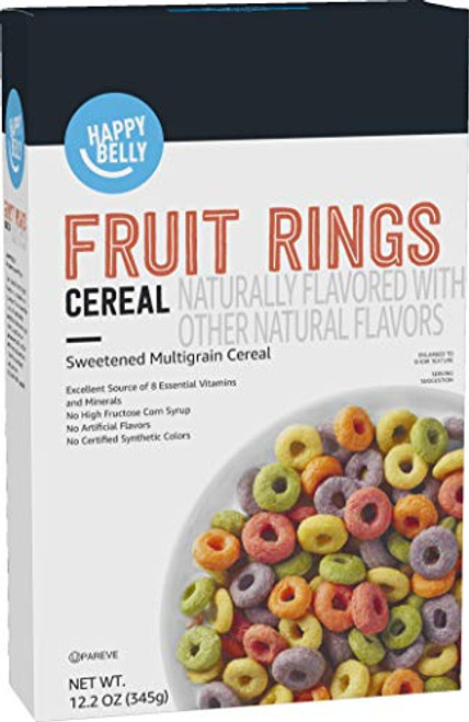Amazon Brand - Happy Belly Fruit Rings Cereal 12.2 Ounce Amazon Brand - Happy Belly Fruit Rings Cereal 12.2 Ounce