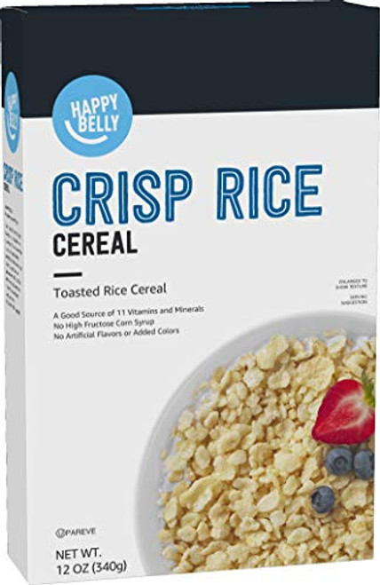 Amazon Brand - Happy Belly Crisp Rice Cereal 12 Ounce Amazon Brand - Happy Belly Crisp Rice Cereal 12 Ounce