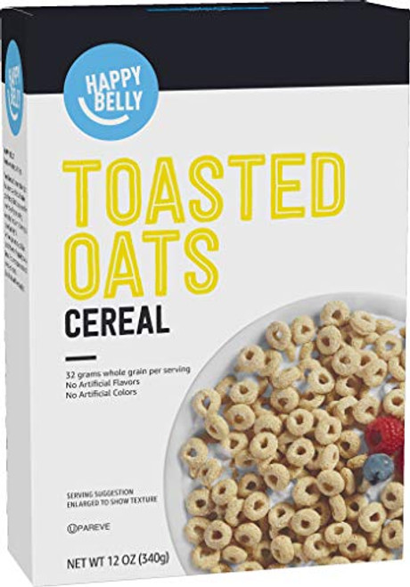 Amazon Brand - Happy Belly Toasted Oats Cereal 12 Ounce Amazon Brand - Happy Belly Toasted Oats Cereal 12 Ounce