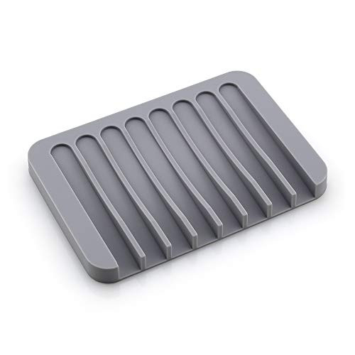 Urbanstrive Soap Dish Shower Waterfall Soap Tray Soap Saver Soap Holder for Bathroom Kitchen Counter Top Flexible Silicone Keep Soap Bars Dry Easy Cleaning - Grey Urbanstrive Soap Dish Shower Waterfall Soap Tray Soap Saver Soap Holder for Bathroom Kitchen Counter Top Flexible Silicone Keep Soap Bars Dry Easy Cleaning - Grey