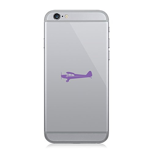 RDW Pair of Side View Piper J3 Cub Airplane Cell Phone Stickers Mobile Plane - Purple