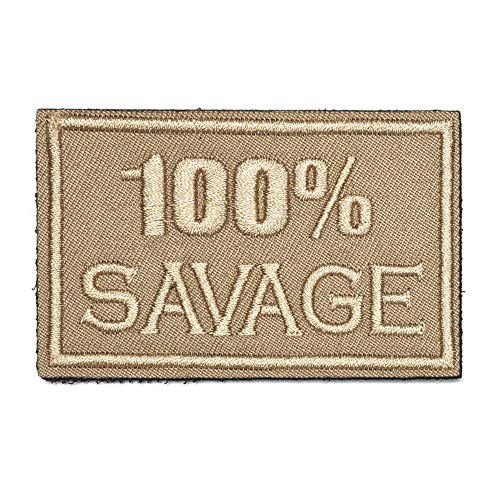 ZHDTW Tactical Morale Letter Patches 100 percent Savage Decorative Patches with Hook Loop for Bags Backpacks Clothing -DT048-