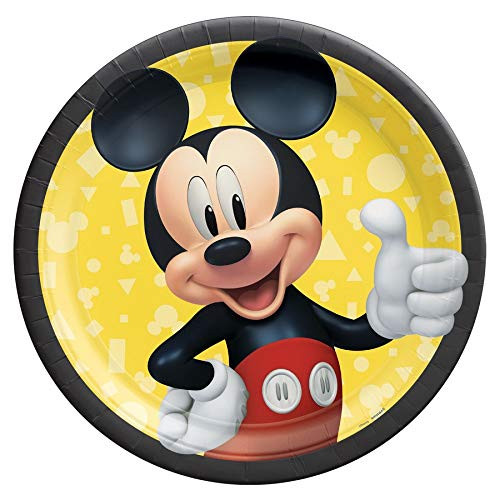 Amscan 542480 Mickey Mouse Paper Dessert Plates - 7 inch Party Supply 8ct