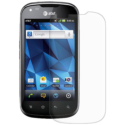 Amzer Anti-Glare Screen Protector Shield with Cleaning Cloth for Pantech Burst P9070 - Retail Packaging - Clear