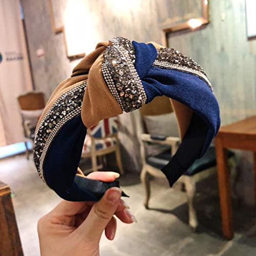 MHDGG Knotted Headbands Rhinestone Headband for Women Girls Wide Striped Headbands Stitching Color Hairband Hair Hoops Head Band Turban Headband Hair BandBlue PlusKhaki MHDGG Knotted Headbands Rhinestone Headband for Women Girls Wide Striped Headbands Stitching Color Hairband Hair Hoops Head Band Turban Headband Hair BandBlue PlusKhaki