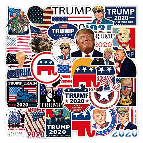 Trump Stickers and Decals 2020 Waterproof Vinyl Stickers for Laptop Hydro Flask 50PCS Election American Flag Stickers Graffiti Stickers for Water Bottles Motorcycle Phone Computer Luggage
