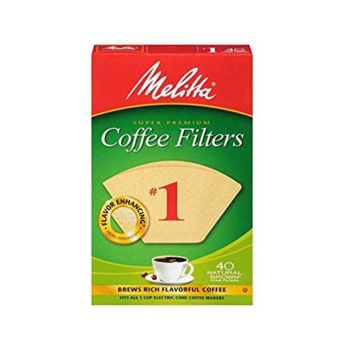 Melitta 620122 Size 1 Natural Brown Coffee Filters 40 Count Melitta 620122 Size 1 Natural Brown Coffee Filters 40 Count